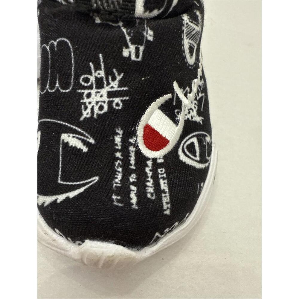 Champion Boys Hyper Apex Doodle Low Sneakers Size 4 Toddler Black White Slip On - Picture 4 of 9